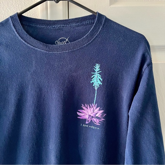 Neon Riot Cactus & Succulent Long Sleeve T Shirt Medium - Picture 3 of 6